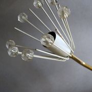 Mid century Austrian elliptical brass and glass chandelier, 1950s