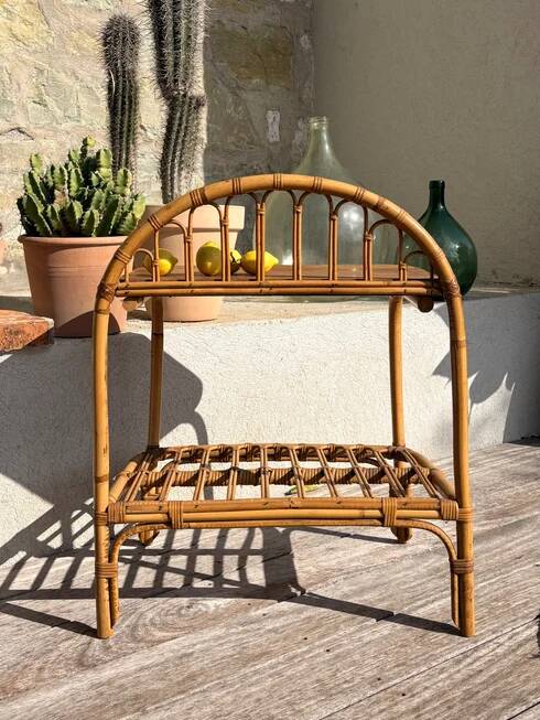 Rattan bedside table "Fidèle"