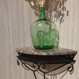 Wrought iron and marble corner shelf