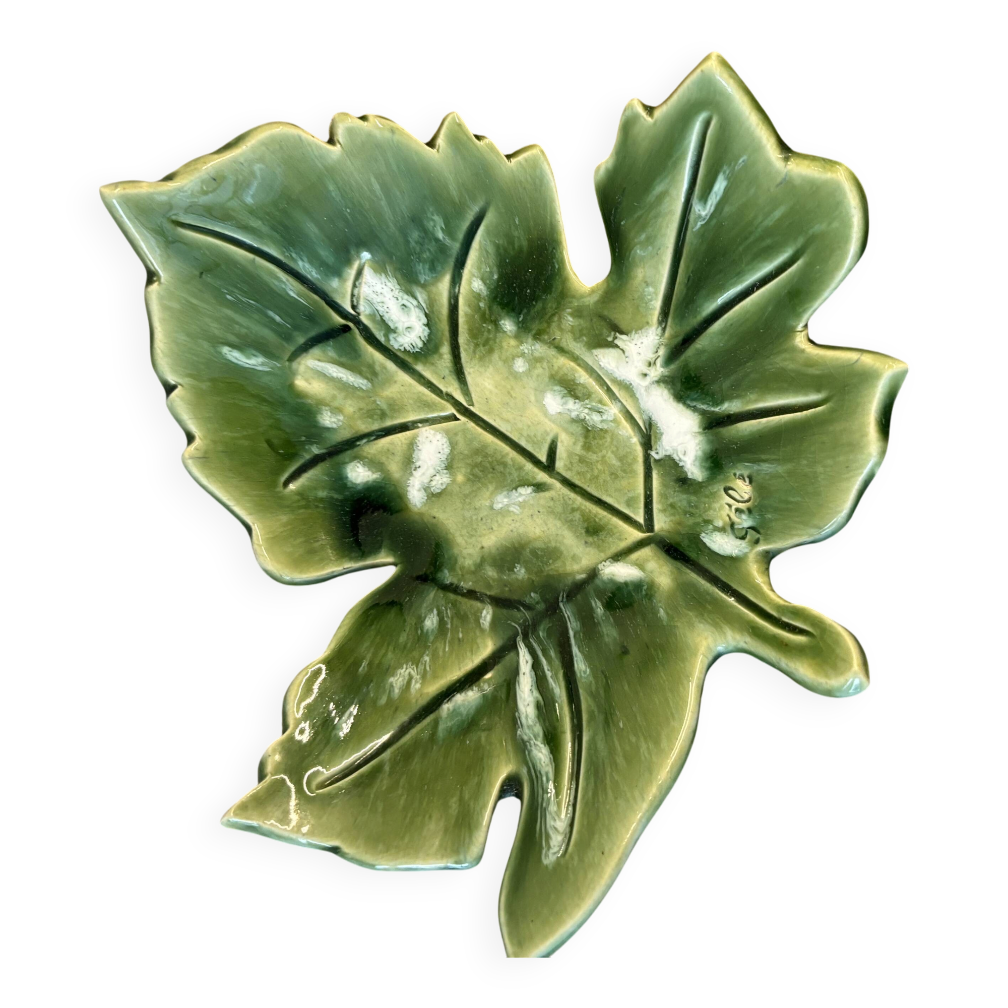 Ceramic dish in the shape of a leaf, 1960s.