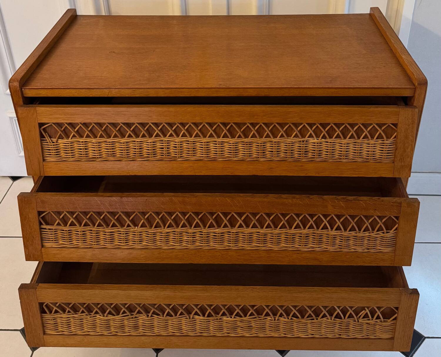 Vintage chest of drawers with compass feet