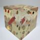 Paperweight sculpture block resin inclusions sewing design 70s