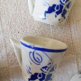 Vintage Porcelain Dinner Set 7 Small Cups with Horseman and Lasso Motif