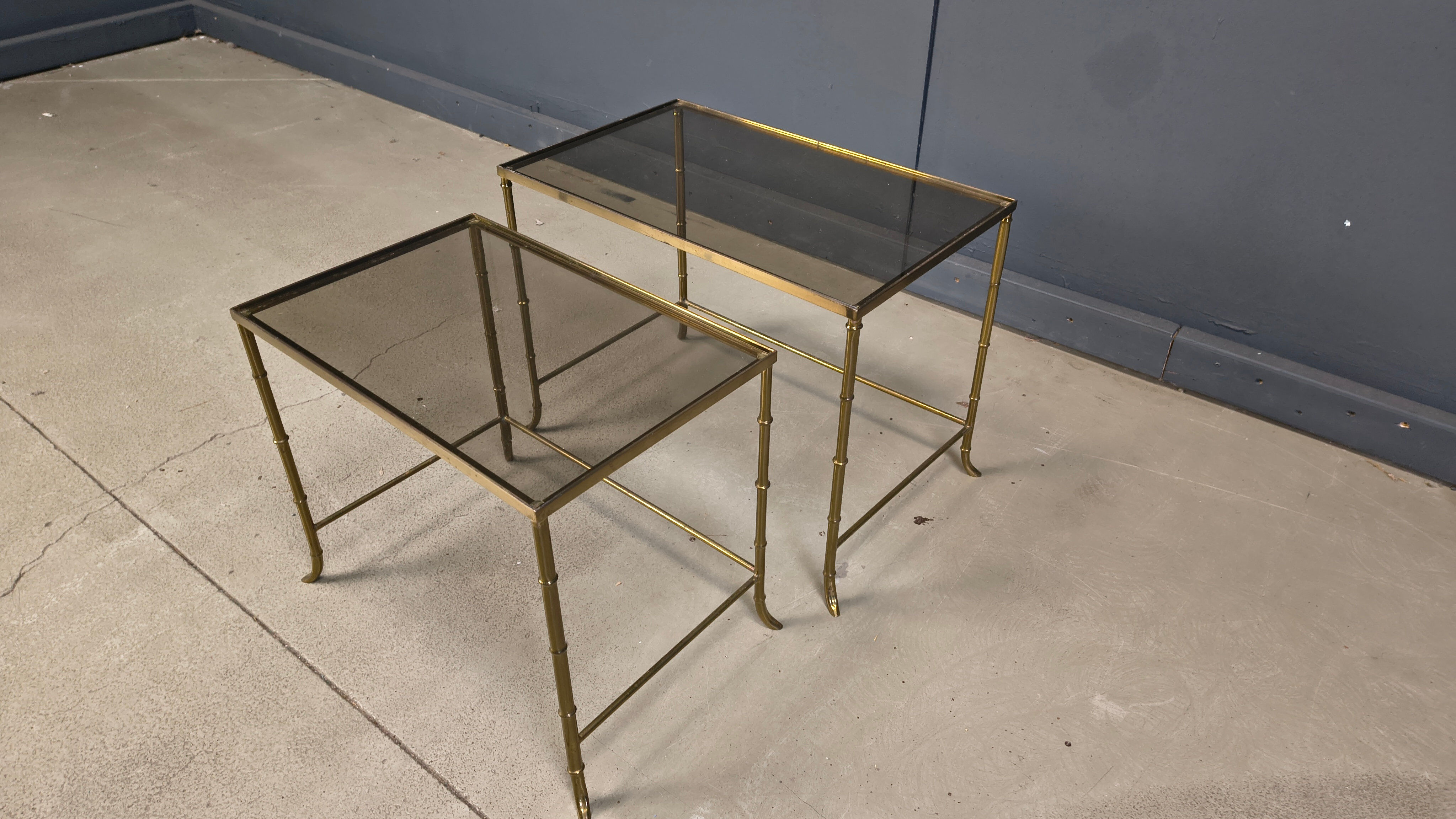 Brass faux bamboo nesting tables, 1960s