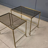 Brass faux bamboo nesting tables, 1960s