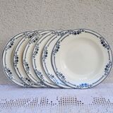 Set of 6 hollow plates Salins Model Saussure A.B.Terre de Fer