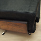 Fauteuil de bureau en cuir, design danois, années 1970, production: Danemark