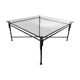 Grande table basse fer forgé et verre Jacques Ducru
