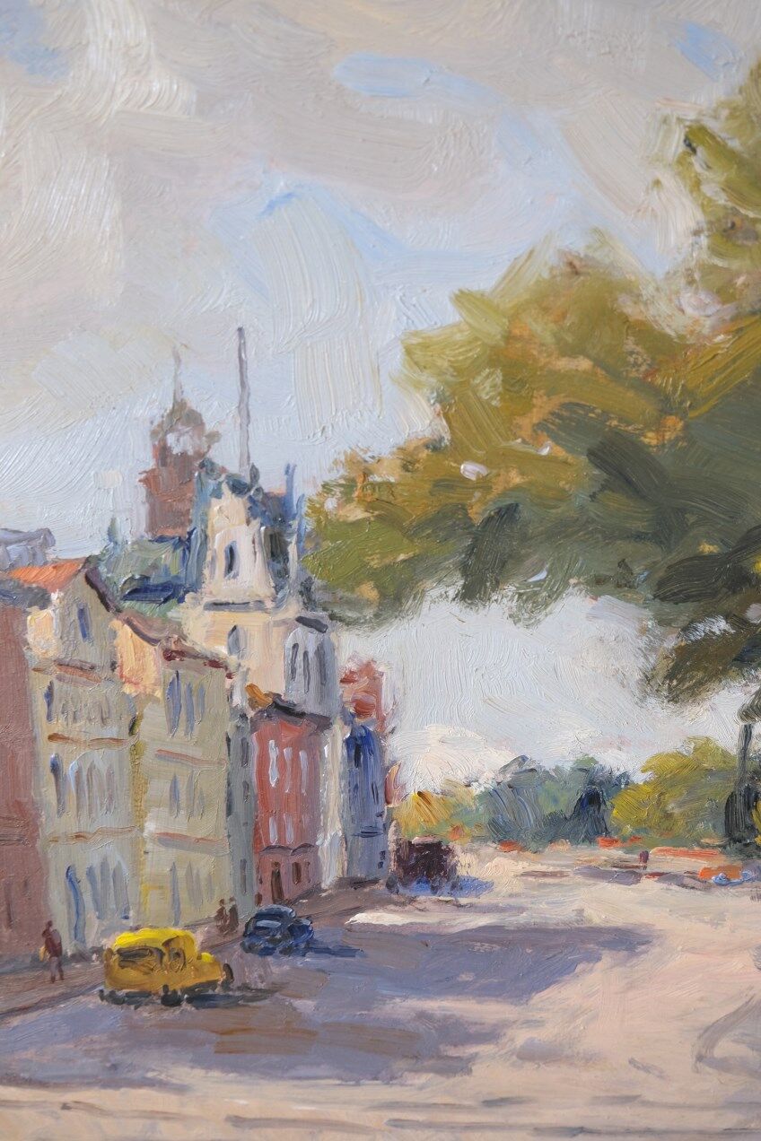 Gustav Berlin, Swedish Modern Landscape, Oil on Panel, 1962, Framed