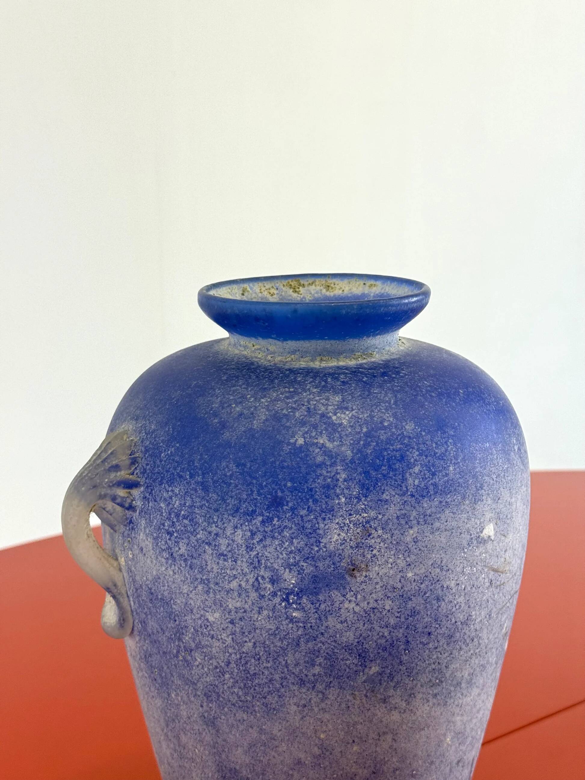 Vintage Murano amphora vase cobalt blue
