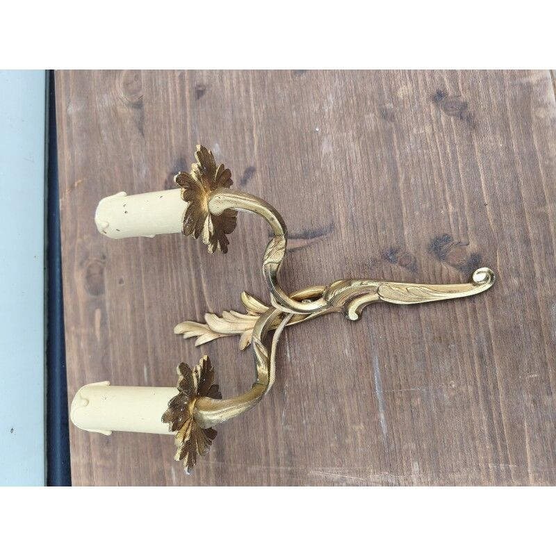 Pair of bronze wall sconces
