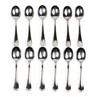 Christofle – 12 silver-plated coffee spoons Spatours in their case