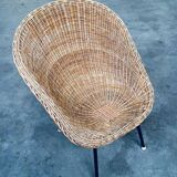 Wicker lounge chair in the style of Dirk Van Sliedregt for Rohé Noordwolde, Netherlands, 1960s.