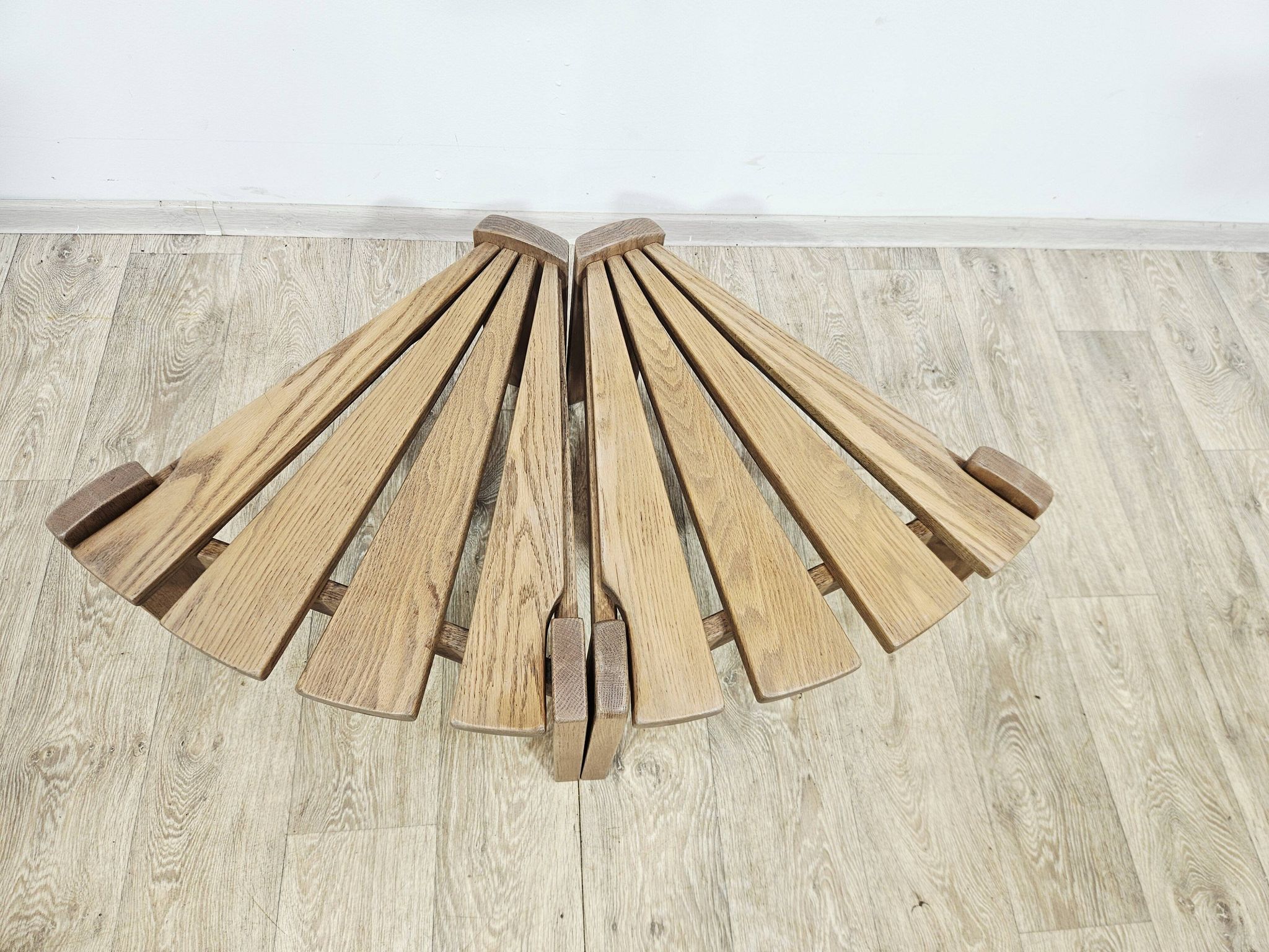 Set of two modular/side tables, Dittman, oak, Netherlands, 1970s.