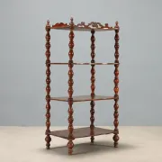 Antique walnut shelf with 4 shelves, Italy, 19th century.