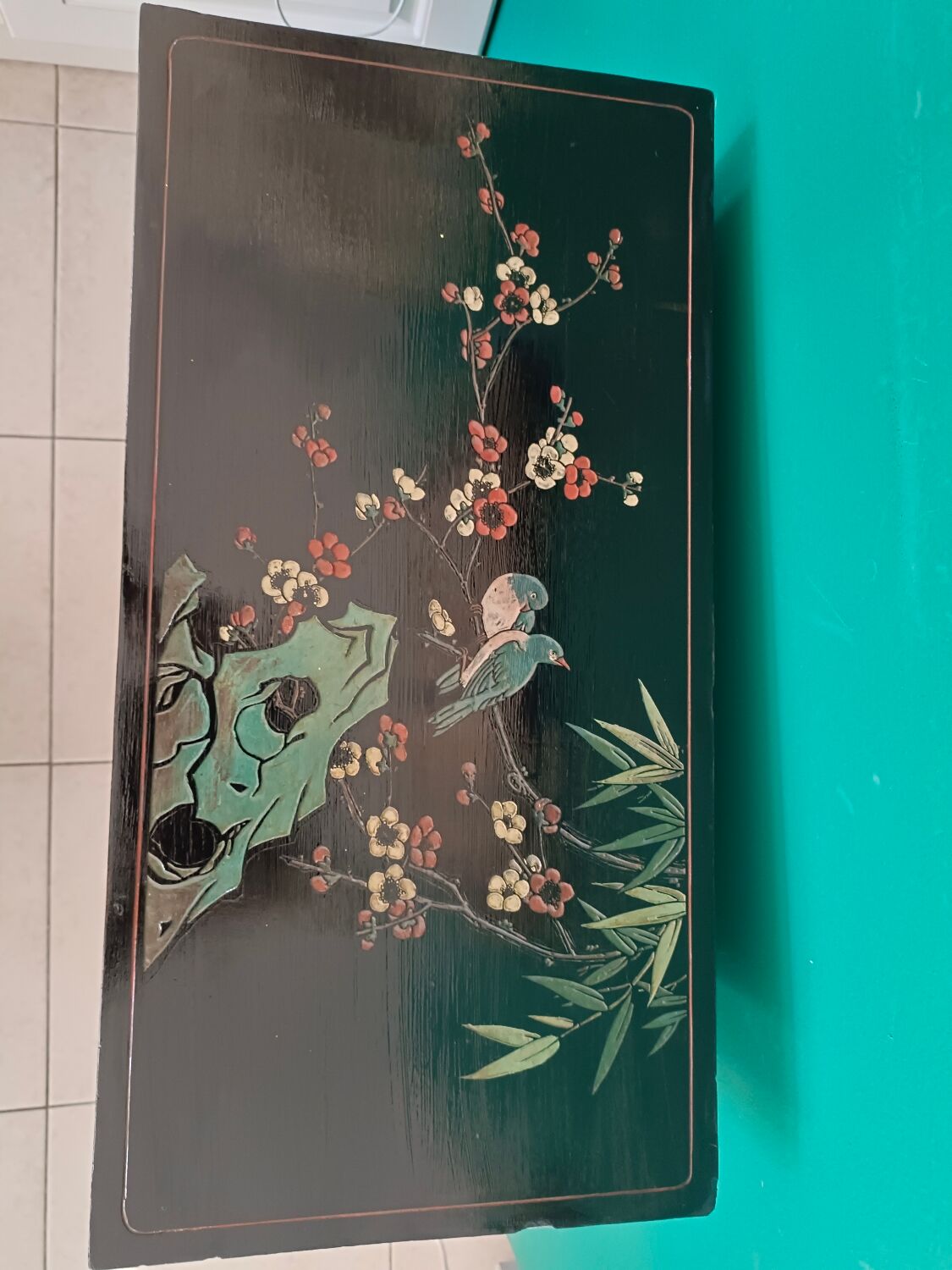 Black lacquered Chinese sideboard