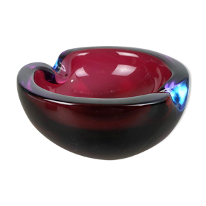 cendrier en verre de Murano multi-color Italie années 1970