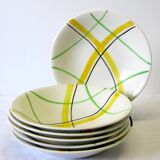 6 soup plates from Gien, "Sarabande" model, in very good condition.