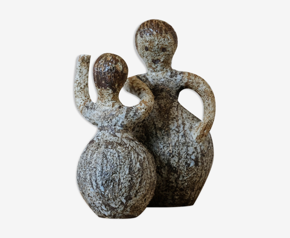 Sculpture "les danseuses" en céramique des années 70