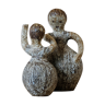 Sculpture "the dancers" in ceramic of the 70s