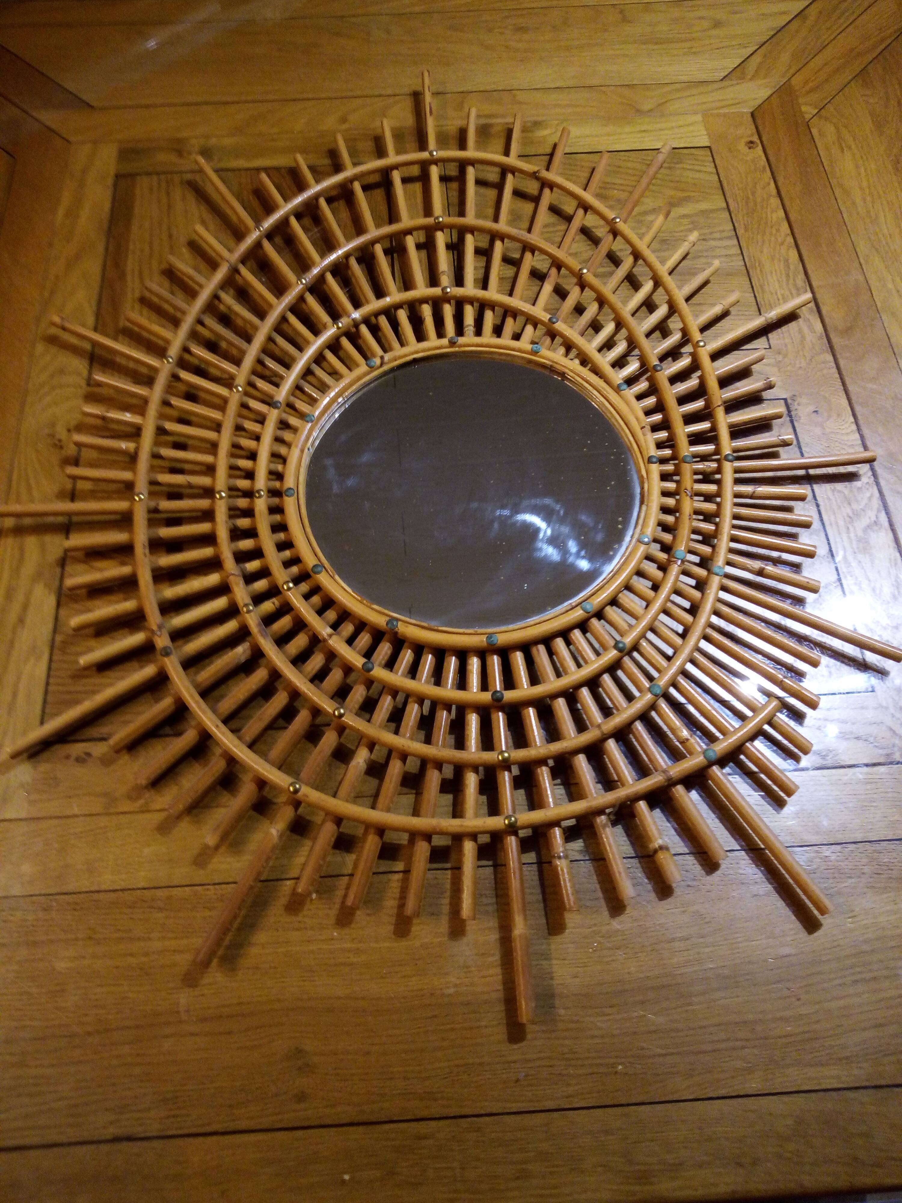 Mirror rattan  65x84cm