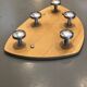 Wall-mounted coat rack with 5 hooks on oak top