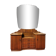 Coiffeuse anglaise art déco en noyer, vintage 1950