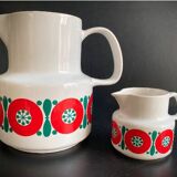 Vintage Melitta Germany Coffee Pot and Creamer - 70s Retro Pattern