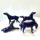 Lot 4 anciens chevaux statuettes bleues vintage