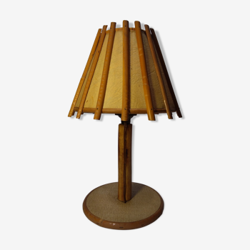 Lampe rotin vintage des années 50