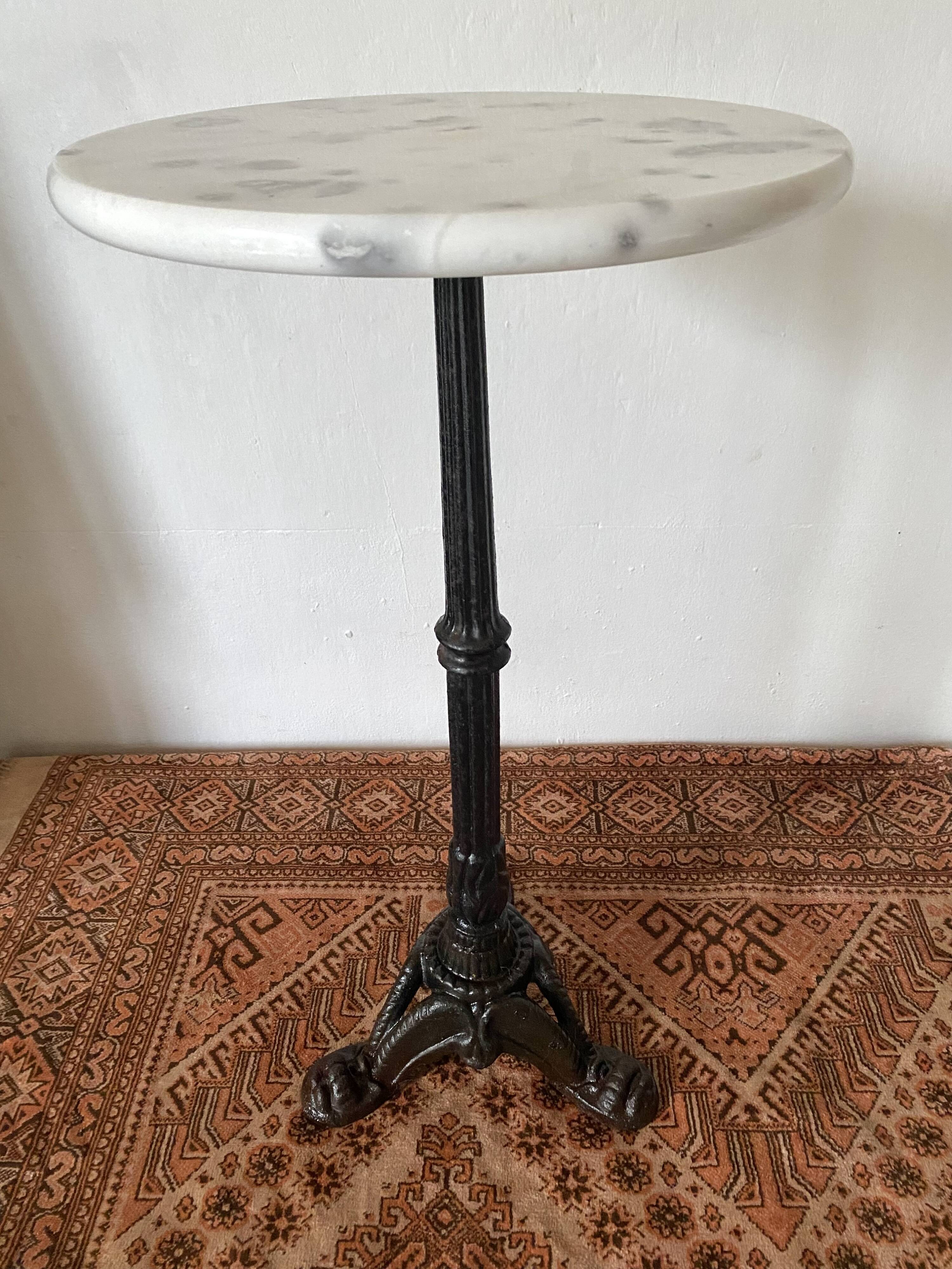 Marble bistro pedestal table, plant holder