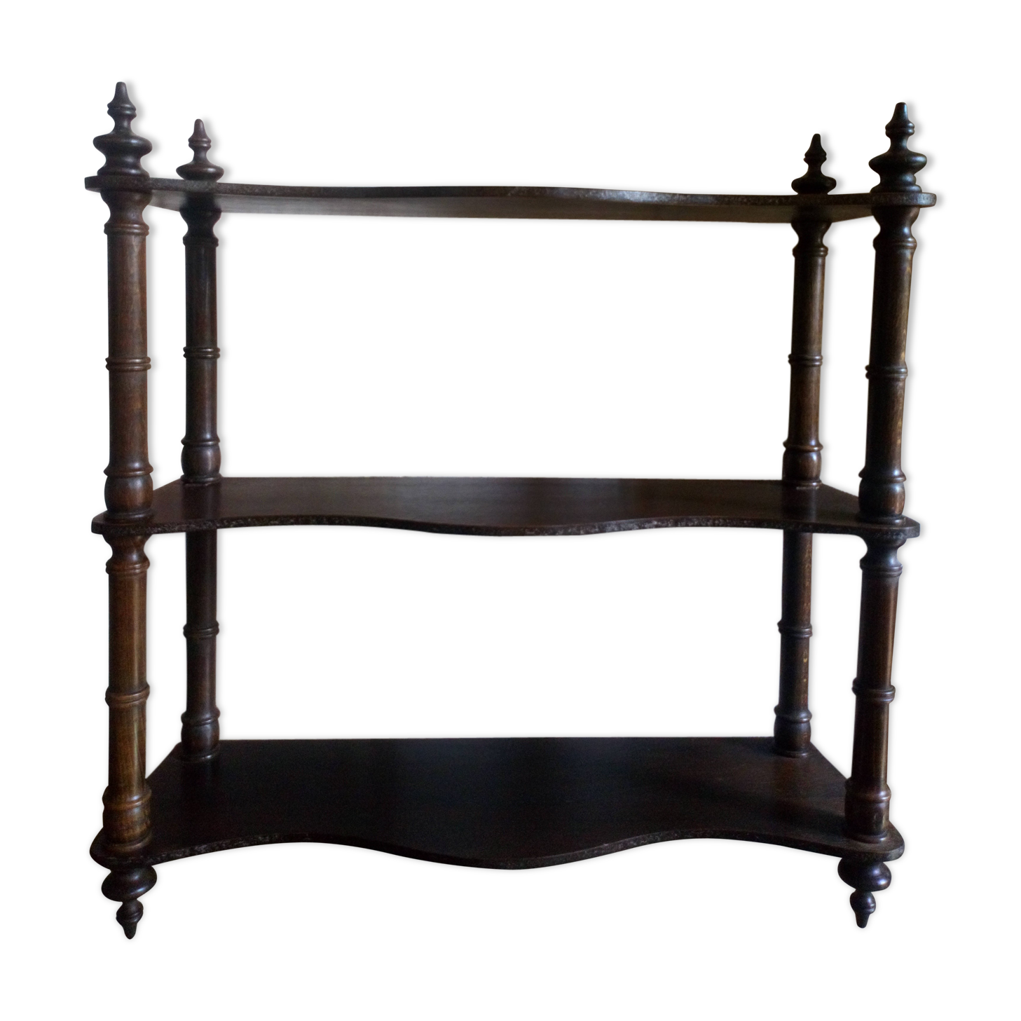 Old wooden shelf turned to hang