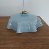 Old pendant lamp in opaline blue glass