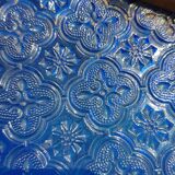 Old teak frame panel/window and 7 colored & embossed glass panels