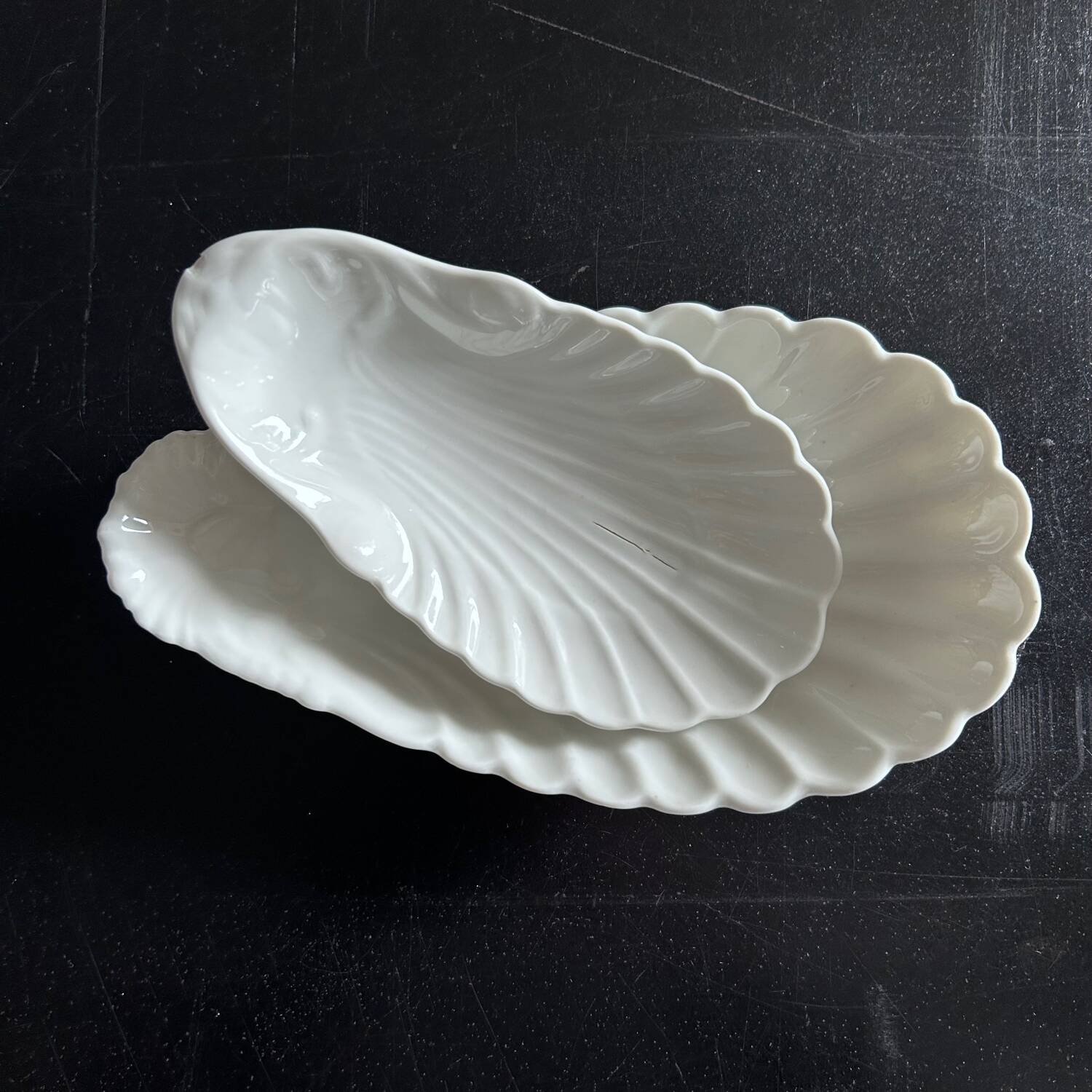 Duo of shell bowls