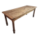 Old farmhouse dining table, rustic kitchen, poplar top, chestnut base, two drawers, 1800–1850.