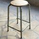 Vintage metal and beech school stool - restored