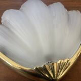 Paire d’appliques vintage en verre dépoli et laiton