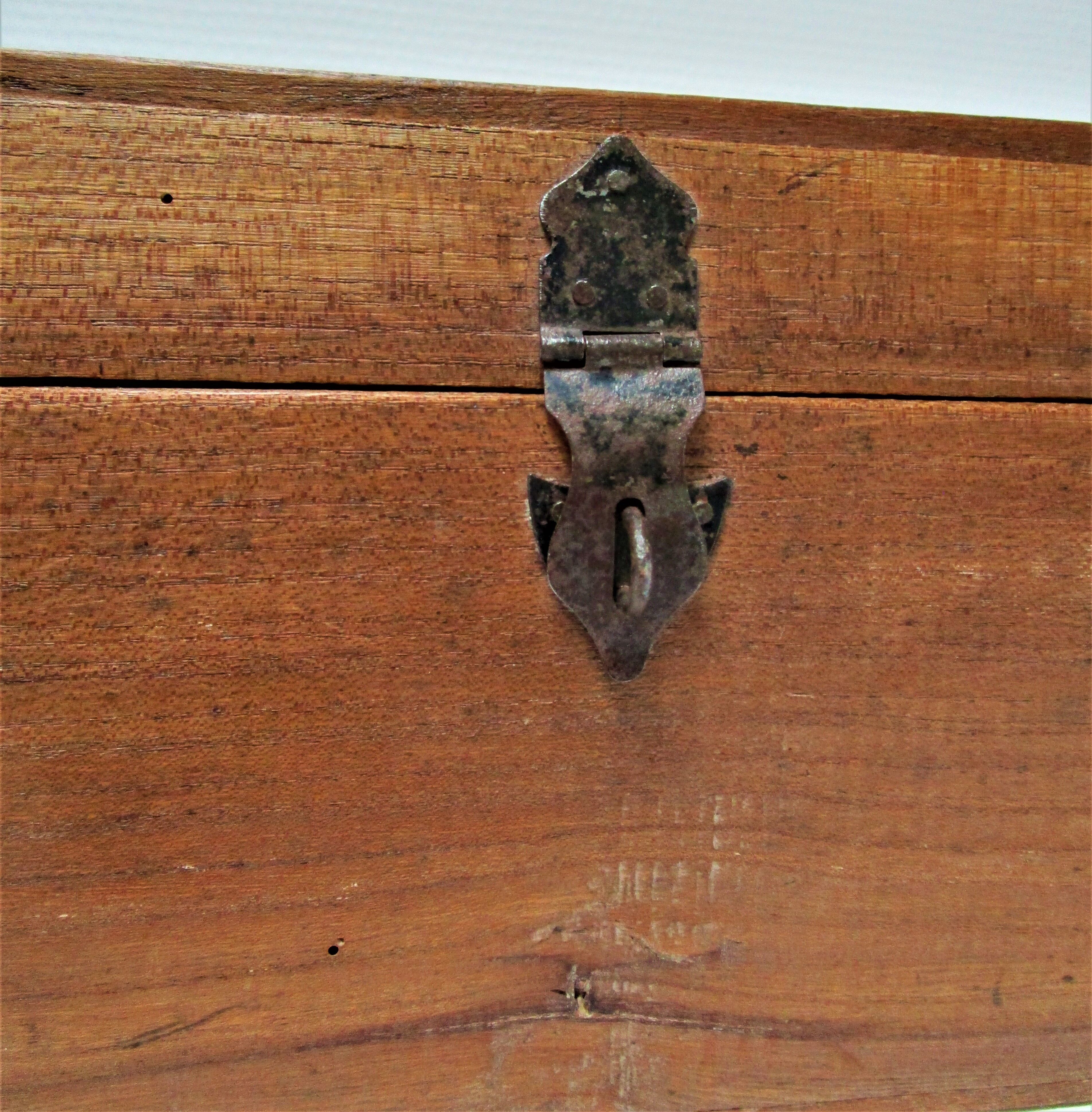 Solid wood box patinated early 20th century