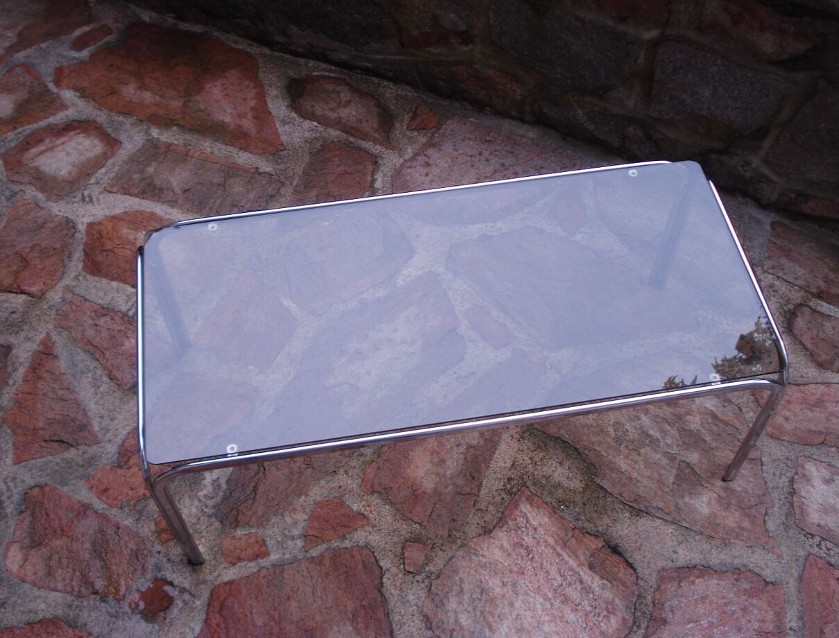 Vintage coffee table 1970 oval tube