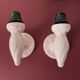 Pair of pink porcelain sconces, JM Porcelaine de Limoges