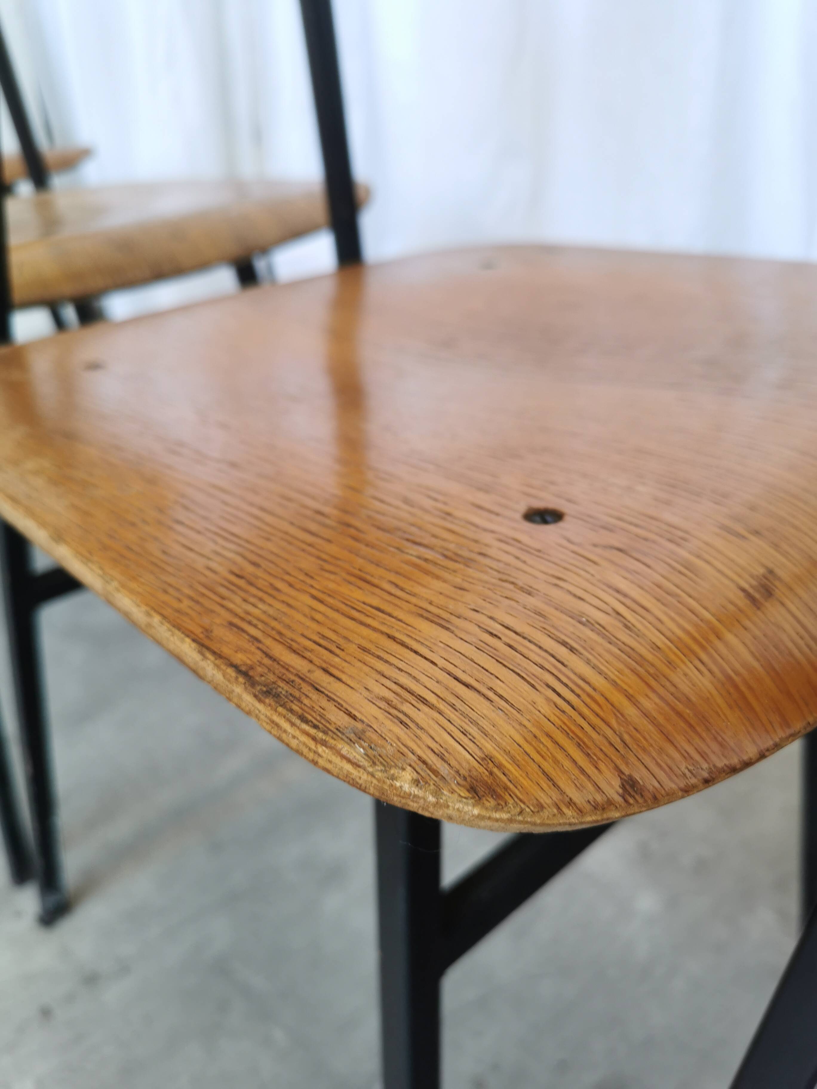 Set of 7 vintage school chairs by stol kamnik / 1970s yugoslavia / mid-cent