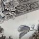 Hollow decorative plate Choisy-le-Roi black flowers and border