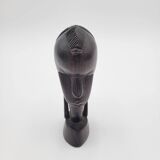 Sculpture africaine ancienne tête de femme en ébène