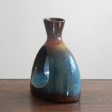 Blue and brown ceramic vase