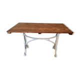 Vintage bistro table base white cast iron