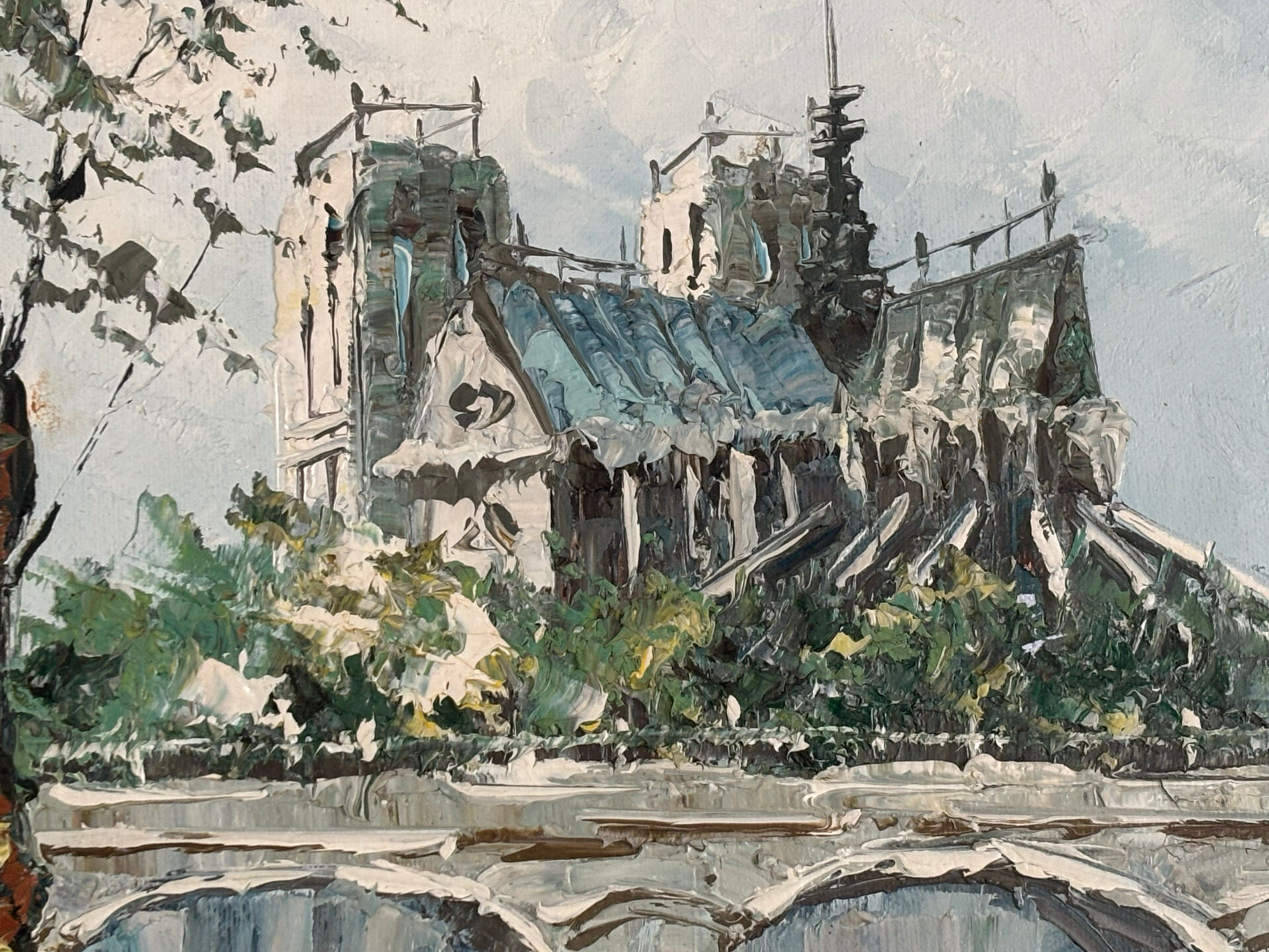 Painting L.Basset Notre Dame and the quays