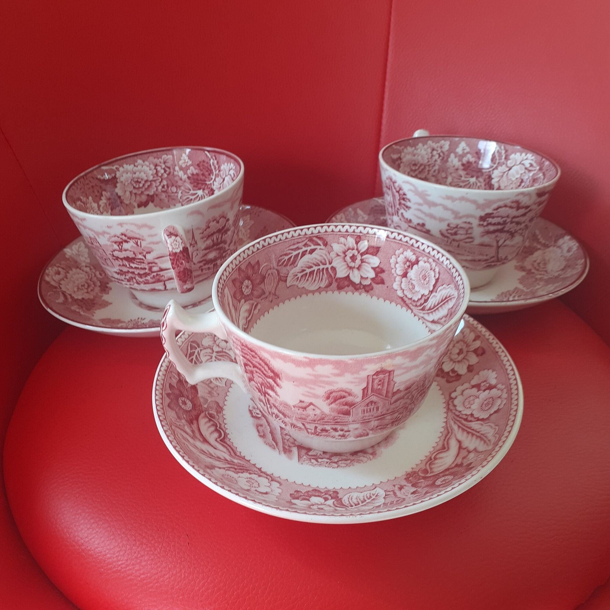 Set of 3 cups with tea saucers Wood and sons England