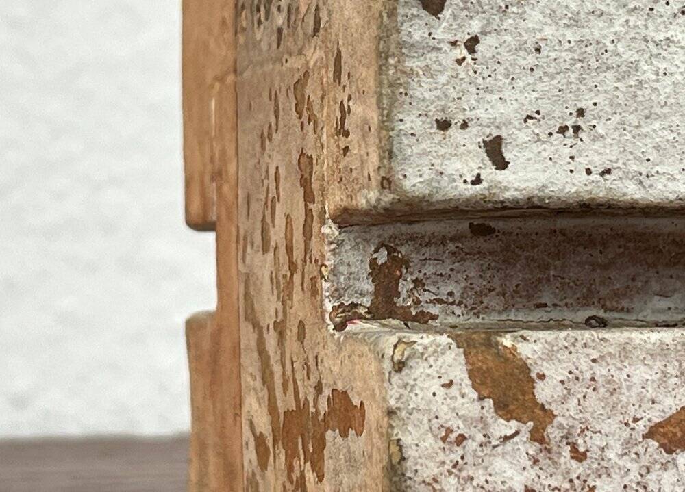 Klaus Lehmann, Cubist art sculpture in postmodern German brutalist ceramic Studio Pottery no. 337 81, 1981