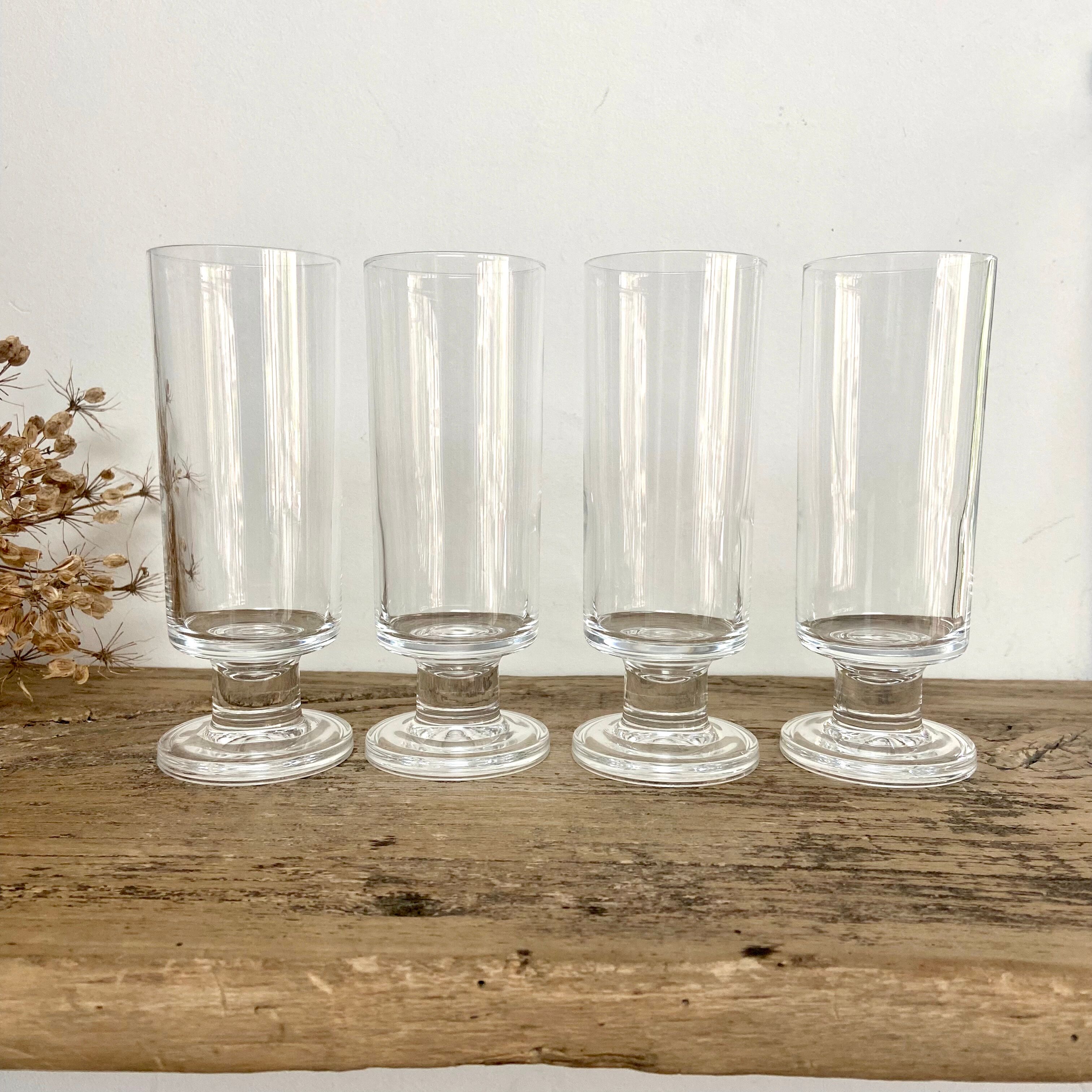 4 vintage champagne flutes